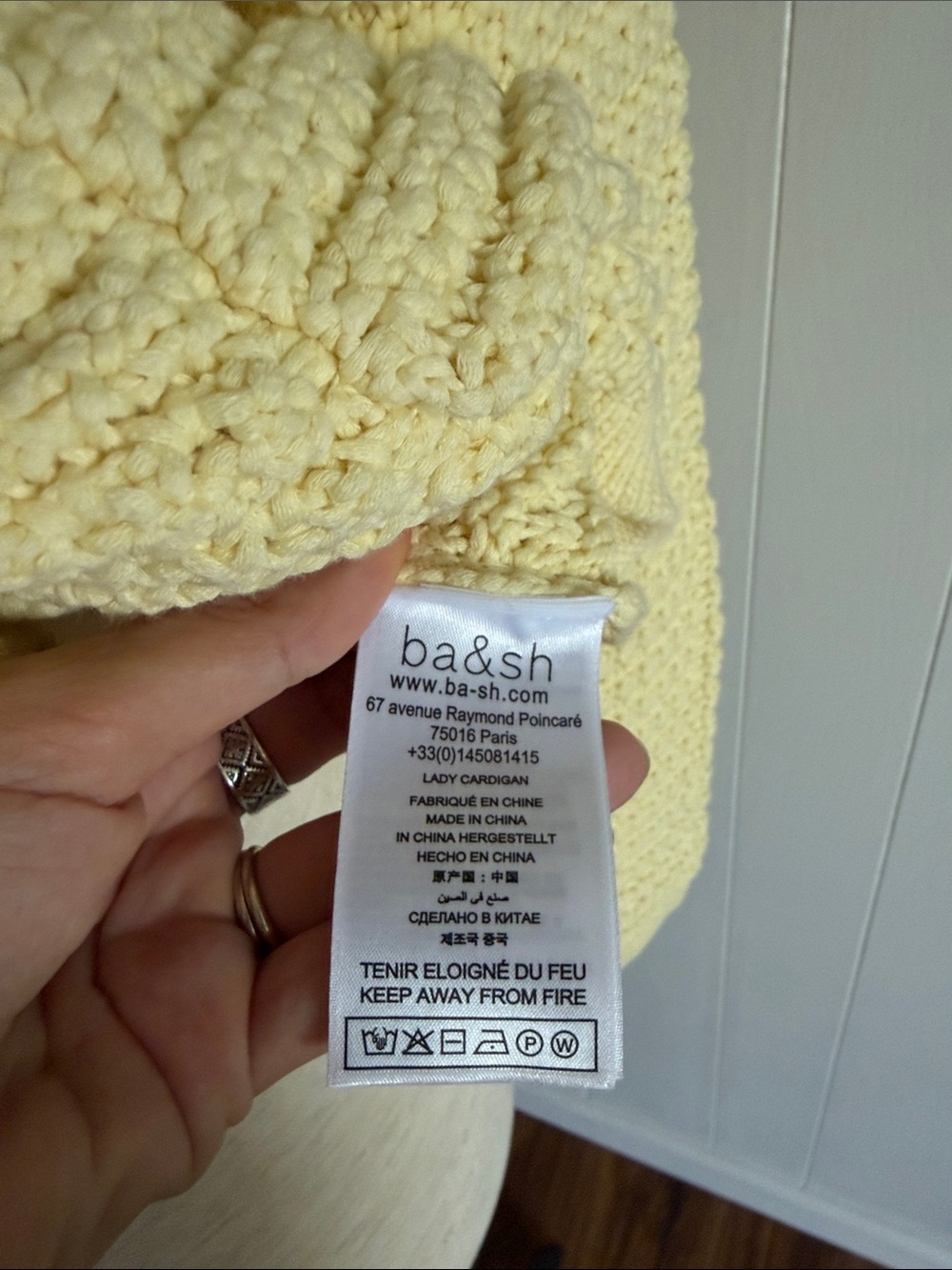 ba&sh Pale Yellow Knit Button-Front Cardigan Jacket - Picture 2 of 8